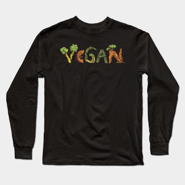Vegan Art for Vegetarian Long Sleeve T-Shirt by Evoke Collective